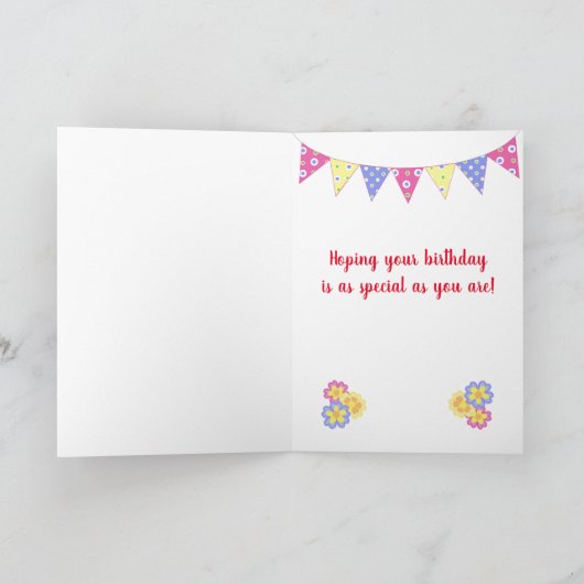 Voor neef 18th Birthday Primroses en Bunting Kaart (Binnen)
