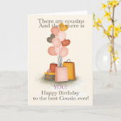 Voor neef-Cadeaus en ballonnen, geboortedag Kaart (Gele Bloem)