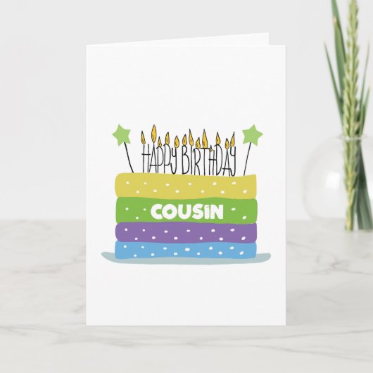 Voor neef Cake en Candles Happy Birthday Kaart (Voorkant)