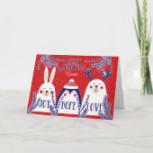 voor Neef kerstbos Creaters Red Blue Feestdagen Kaart (Voorkant)