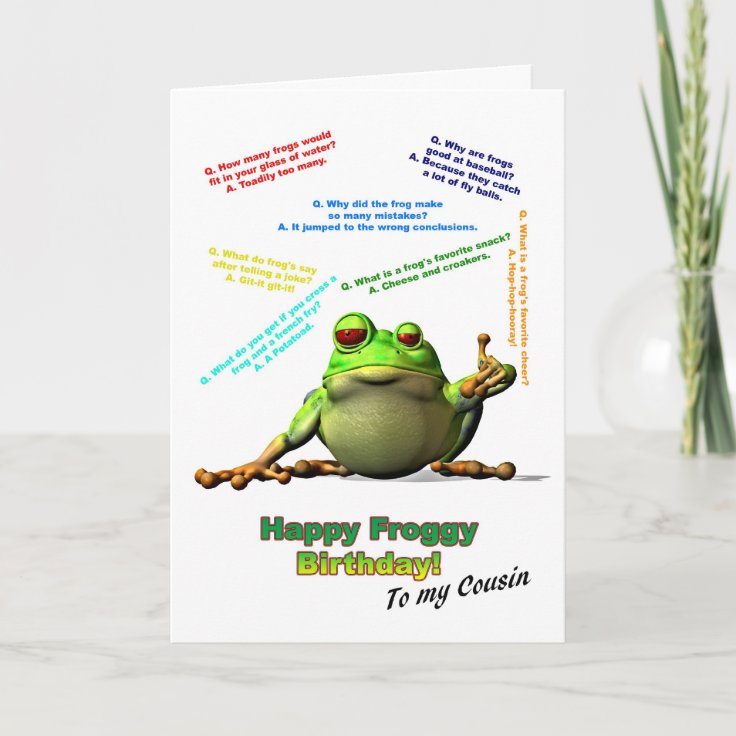 Voor Neef Veel Froggy Jokes Birthday Card Kaart | Zazzle.Nl