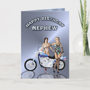 Voor neef, verjaardag met meisjes en een motor kaart