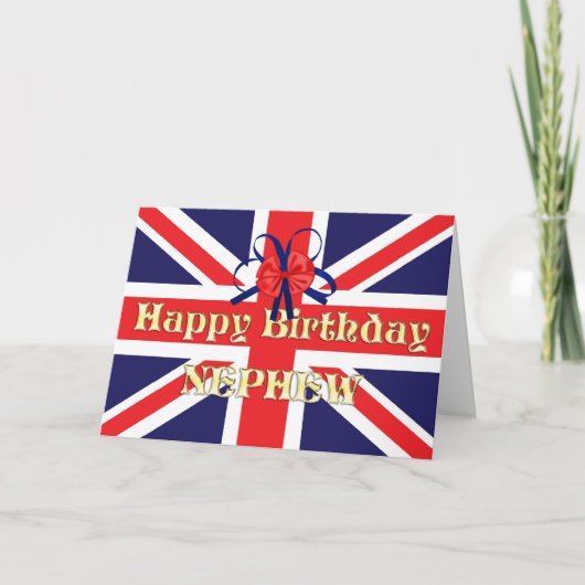 Voor neefje een verjaardagskaart met een Union Jac Kaart (Voorkant)