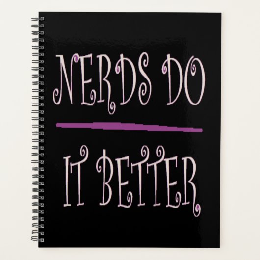 voor Nerds zwart met fancy tekst Planner (Voorkant)