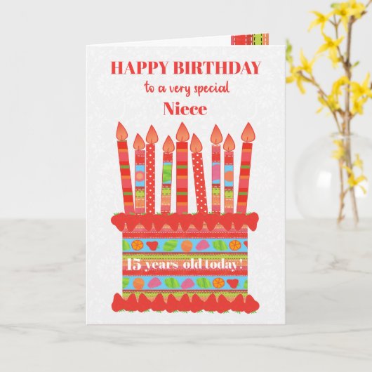 Voor nicht aangepaste leeftijd verjaardagstaart Ka Kaart (Gele Bloem)