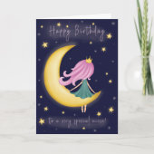 Voor Niece Cute Night Sky Birthday Kaart (Voorkant)