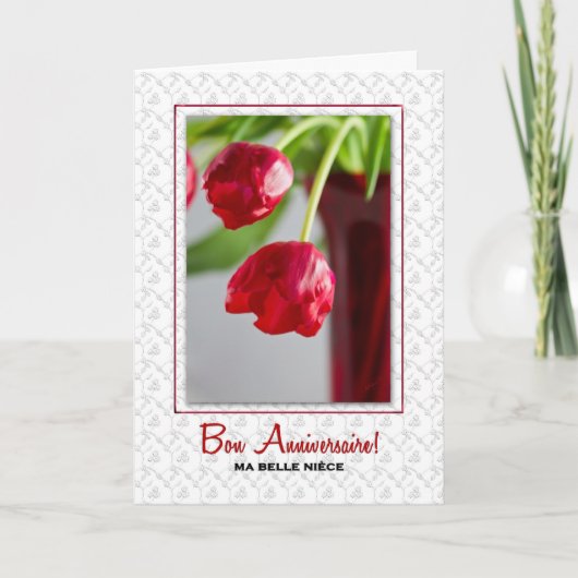 voor Niece Joyeux Anniversaire French Birthday Kaart (Voorkant)