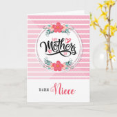 Voor Niece op Moederdag Pink Bontanical Kaart