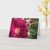 Voor non Grandouders Day Red Rose en Bud Kaart (Gele Bloem)