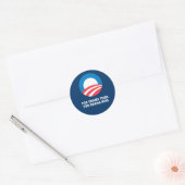 VOOR OBAMA DAN. VOOR OBAMA NU. RONDE STICKER (Envelop)