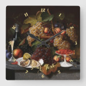 Voor oesters die kunst van het thuisdecor winnen vierkante klok (Voorkant)