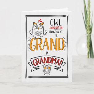 Voor oma Grandouders Day Owl Altijd van je houden Kaart
