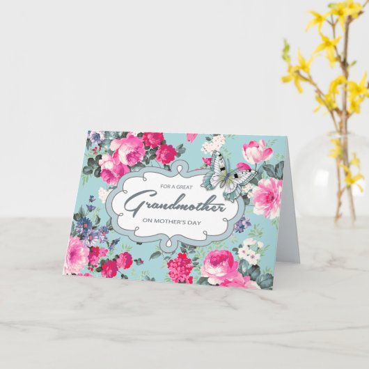 Voor oma op Moederdag.  Rozen Kaart (Gele Bloem)