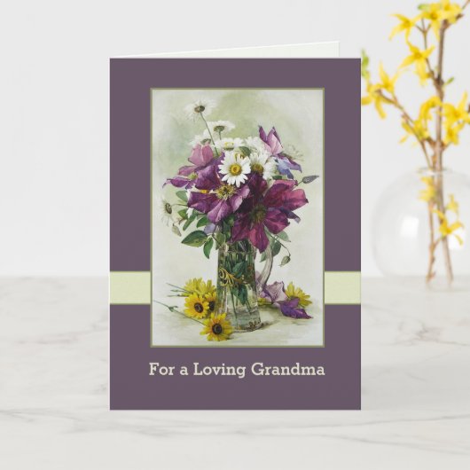 Voor oma op Moederdag. Vloerverf Kaart (Gele Bloem)