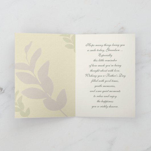 Voor oma op Vaderdag. Elegant Leaf Pattern Kaart (Binnen)