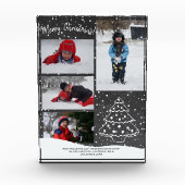 Voor oma | Rustieke Sneeuwkerstboom Fotoblokken (Voorkant)