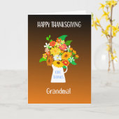 Voor oma Thanksgiving boeket bloemen Kaart (Gele Bloem)