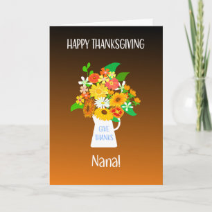 Voor oma Thanksgiving boeket bloemen Kaart