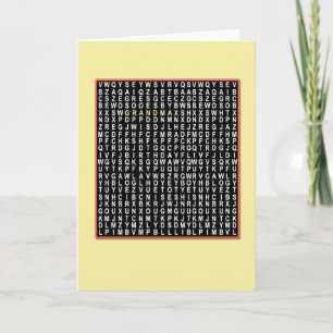 Voor oma, Wordsearch verjaardagskaart Kaart