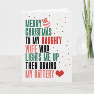 voor ondeugende gedachten van echtgenote Kerst typ Feestdagen Kaart