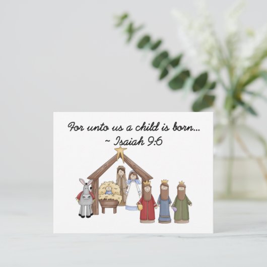 Voor ons is een kind geboren briefkaart (Staand voorkant)