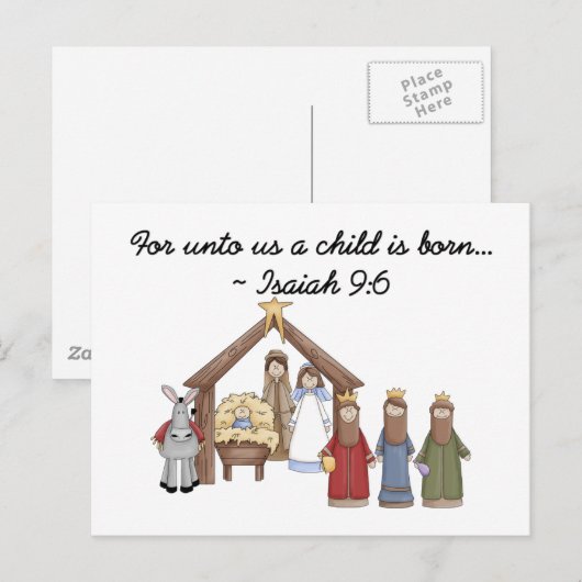 Voor ons is een kind geboren briefkaart (Voorkant / Achterkant)