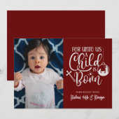 VOOR ONS IS EEN KIND GEBOREN | Foto toevoegen Feestdagenkaart (Voorkant / Achterkant)