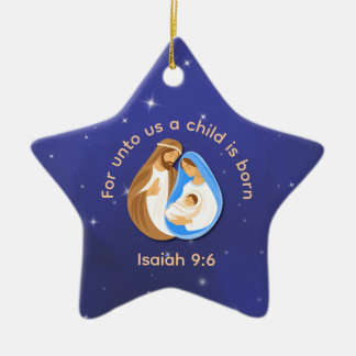 Voor ons is een kind geboren Kerstster Keramisch Ornament