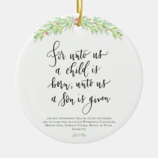 Voor ons is een kind geboren kerstversiering keramisch ornament