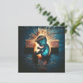 Voor ons is een kind geboren...om te sterven, Chri Feestdagenkaart (Staand voorkant)