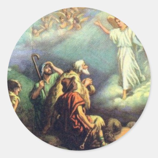 Voor ons is een kind geboren! ronde sticker (Voorkant)