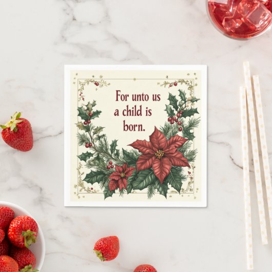 Voor ons is een kind geboren Schriftdecoupage Servet (Insitu)