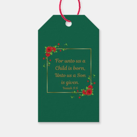 Voor ons is een zoon geboren (set van 10) cadeaulabel (Voorkant)