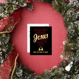 VOOR ONS JESUS Kerstmis Folie Feestdagen Briefkaart