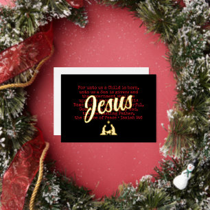 VOOR ONS JESUS Kerstmis Folie Feestdagenkaart
