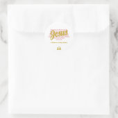 VOOR ONS JESUS Wit Gouden Kerstmis Ronde Sticker (Tas)