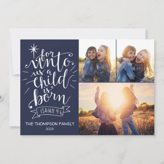 Voor ons kerstfoto kaart drie foto's (Voorkant)