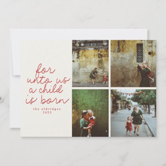 Voor ons Moderne Religieuze Kerstmis Fotokaart Kaart (Voorkant)