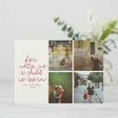 Voor ons Moderne Religieuze Kerstmis Fotokaart Kaart (Staand voorkant)