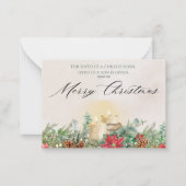 Voor ons wordt een kind geboren Bloemen Kaart Notitiekaartje (Voorkant)