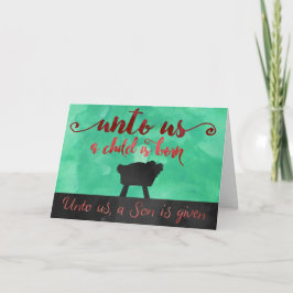Voor ons wordt een kind geboren met een kerstkaart feestdagen kaart