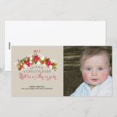 Voor ons wordt een kind geboren met Kerstmis Feestdagenkaart (Voorkant / Achterkant)