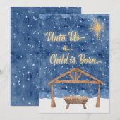 Voor ons wordt een kind geboren met kerstmis feestdagenkaart (Voorkant / Achterkant)