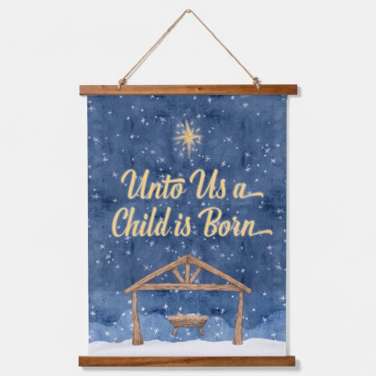 Voor ons wordt een kind geboren met kerstmis hangend wandkleed (Voorkant)