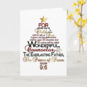 ** VOOR ONS WORDT EEN KIND GEBOREN** VROLIJK KERST KAART (Gele Bloem)