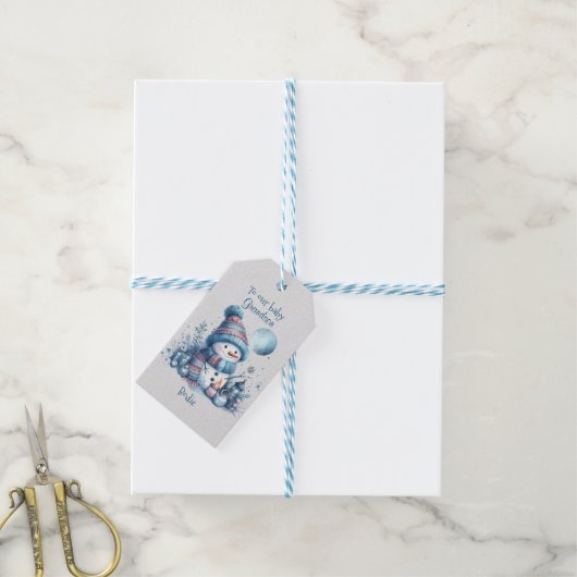 Voor onze baby kleinzoon Kerst Cadeaulabel (Met Touw)