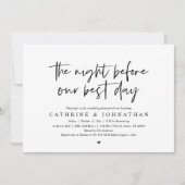 Voor onze beste dag, bruiloft repetitie diner kaart (Voorkant)