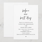 Voor onze beste dag, de repetitie van de bruiloft  kaart (Voorkant / Achterkant)