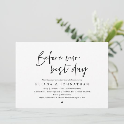 Voor onze beste dag, het eten van de repetitie van kaart (Staand voorkant)