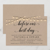 Voor onze beste dag, huwelijksrepetitie, Kraft Kaart (Voorkant / Achterkant)